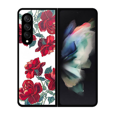 Samsung Galaxy Z Fold 3 5G Cover- Floral Series 2 - HQ Premium Shine Durable Shatterproof Case - Soft Silicon Borders