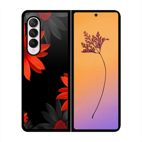 Samsung Galaxy Z Fold 4 5G Cover - Floral Series 2 - HQ Premium Shine Durable Shatterproof Case - Soft Silicon Borders