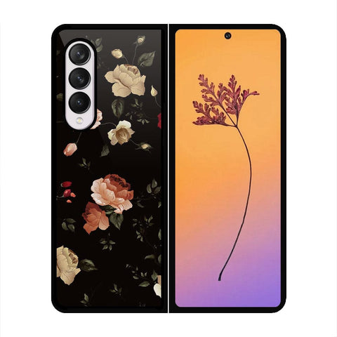 Samsung Galaxy Z Fold 4 5G Cover - Floral Series 2 - HQ Premium Shine Durable Shatterproof Case - Soft Silicon Borders