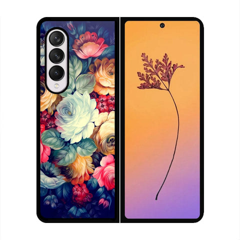 Samsung Galaxy Z Fold 4 5G Cover - Floral Series 2 - HQ Premium Shine Durable Shatterproof Case - Soft Silicon Borders