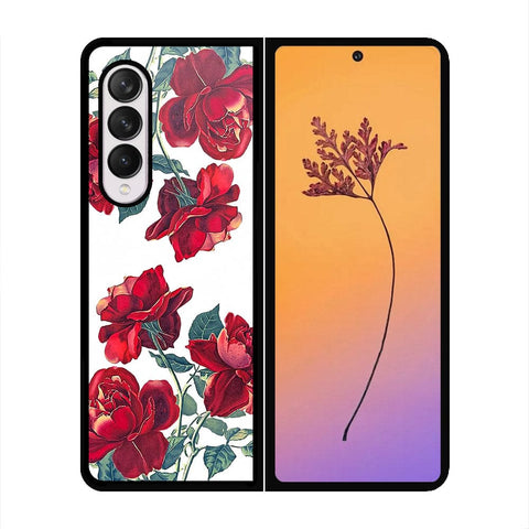 Samsung Galaxy Z Fold 4 5G Cover - Floral Series 2 - HQ Premium Shine Durable Shatterproof Case - Soft Silicon Borders