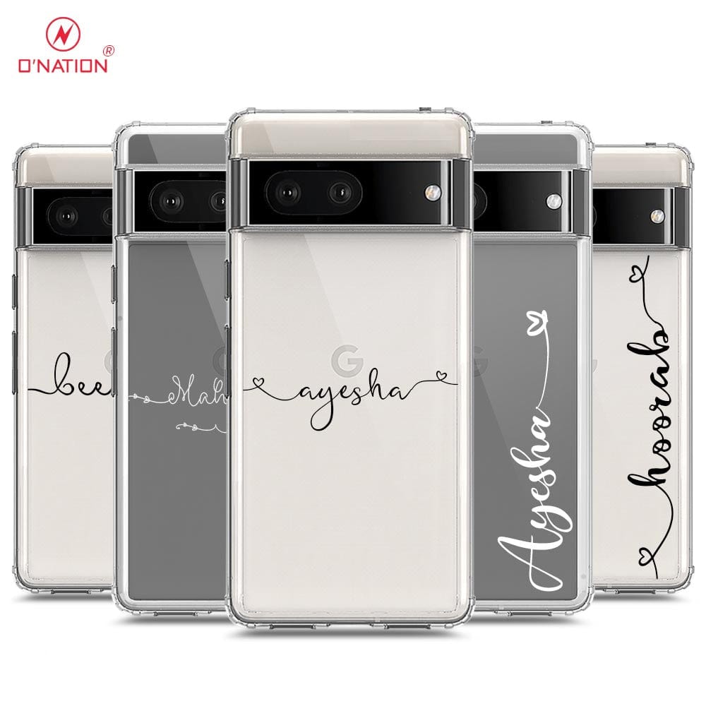 Google Pixel 7 Cover - Personalised Name Series - 8 Designs - Clear Phone Case - Soft Silicon Borders