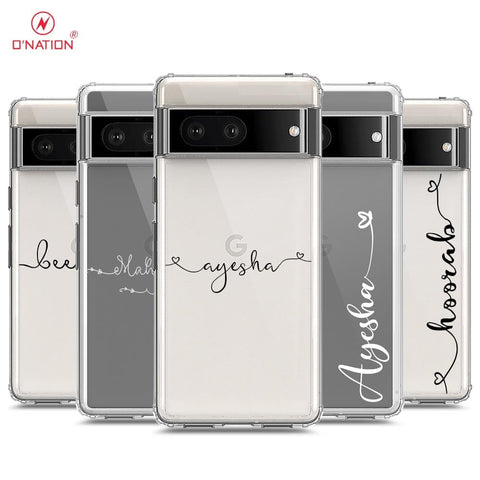 Google Pixel 7 Cover - Personalised Name Series - 8 Designs - Clear Phone Case - Soft Silicon Borders