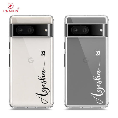 Google Pixel 7 Cover - Personalised Name Series - 8 Designs - Clear Phone Case - Soft Silicon Borders