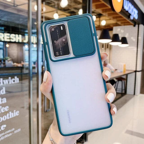 Translucent Matte Shockproof Camera Slide Protection Case For Infinix Hot 8, Hot 8 lite, Hot 9, Hot 9 play, Techno Spark 4, Huawei Y6p