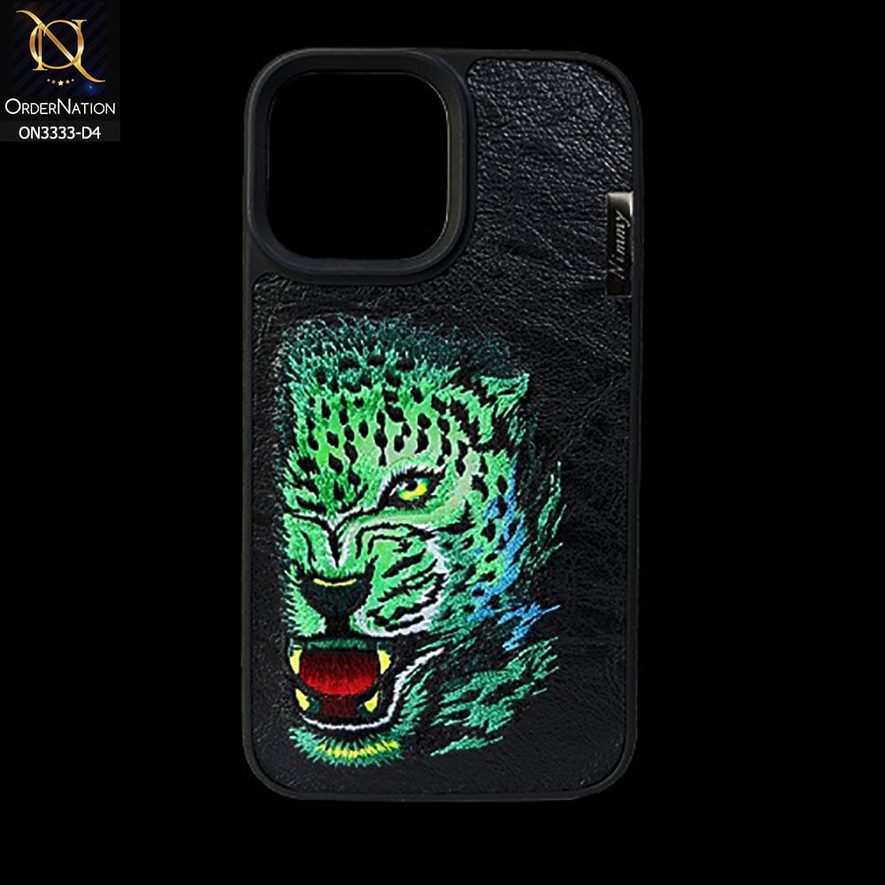 iPhone 14 Pro Max Cover - Design 4 - Nimmy 3D Embroidery Shell Leather Soft Case