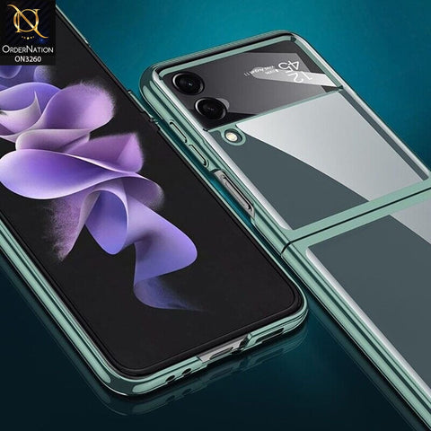 Samsung Galaxy Z Flip 4 5G Cover - Golden - GKK Streight Edge Transparent Ultra-Thin Hard PC Case