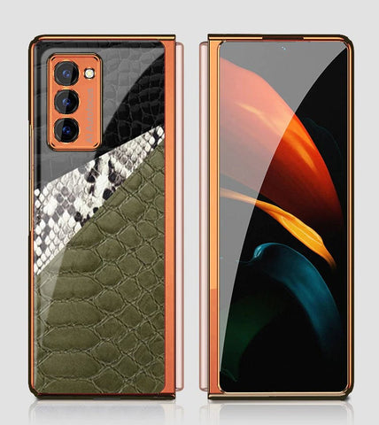 Samsung Galaxy Z Fold 2 5G Cover - Printed Skins Series - Premium Electroplated Infinity Ultra Shine Glass Soft Silicon Borders Case