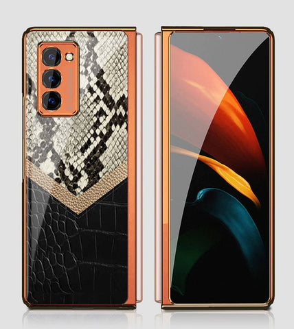 Samsung Galaxy Z Fold 2 5G Cover - Printed Skins Series - Premium Electroplated Infinity Ultra Shine Glass Soft Silicon Borders Case