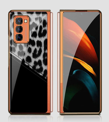 Samsung Galaxy Z Fold 2 5G Cover - Printed Skins Series - Premium Electroplated Infinity Ultra Shine Glass Soft Silicon Borders Case