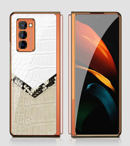 Samsung Galaxy Z Fold 2 5G Cover - Printed Skins Series - Premium Electroplated Infinity Ultra Shine Glass Soft Silicon Borders Case