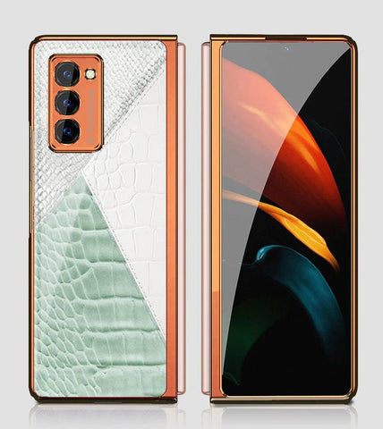 Samsung Galaxy Z Fold 2 5G Cover - Printed Skins Series - Premium Electroplated Infinity Ultra Shine Glass Soft Silicon Borders Case