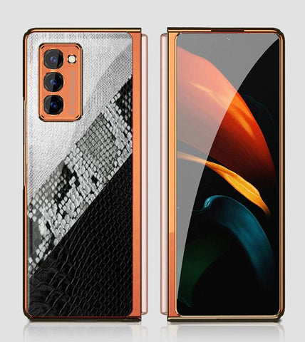 Samsung Galaxy Z Fold 2 5G Cover - Printed Skins Series - Premium Electroplated Infinity Ultra Shine Glass Soft Silicon Borders Case