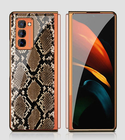 Samsung Galaxy Z Fold 2 5G Cover - Printed Skins Series - Premium Electroplated Infinity Ultra Shine Glass Soft Silicon Borders Case