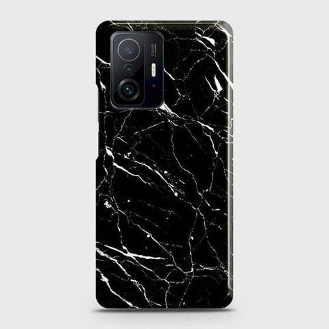 Xiaomi 11T Cover - Trendy Black Marble Printed Hard Case with Life Time Colors Guarantee