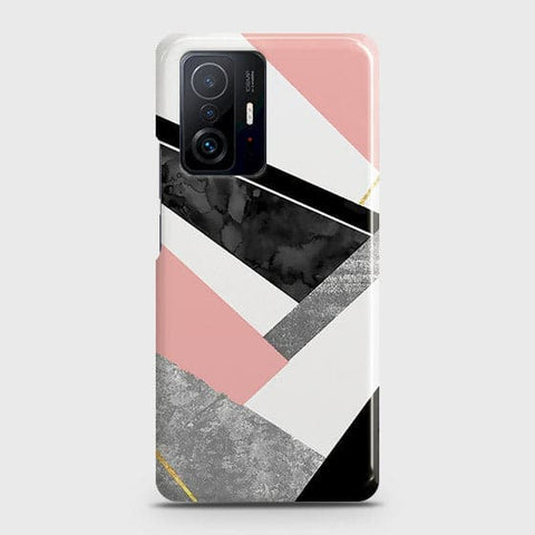 Xiaomi 11T Cover - Matte Finish - Geometric Luxe Marble Trendy Printed Hard Case with Life Time Colors Guarantee