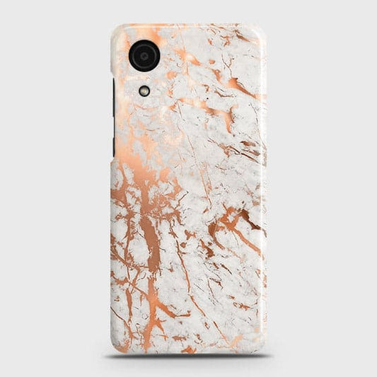 Samsung Galaxy A03 Core Cover - In Chic Rose Gold Chrome Style Printed Hard Case with Life Time Colors Guarantee