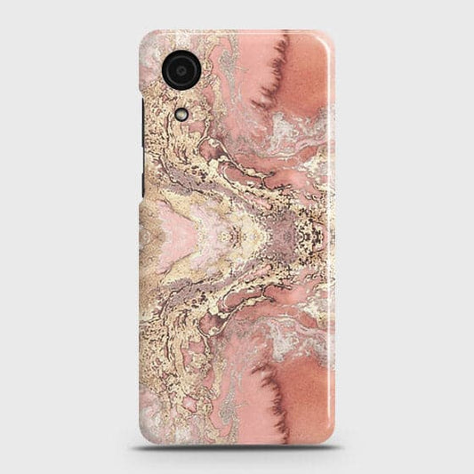 Samsung Galaxy A03 Core Cover - Trendy Chic Rose Gold Marble Printed Hard Case with Life Time Colors Guarantee