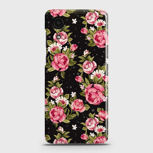 Samsung Galaxy A03 Core Cover - Trendy Pink Rose Vintage Flowers Printed Hard Case with Life Time Colors Guarantee