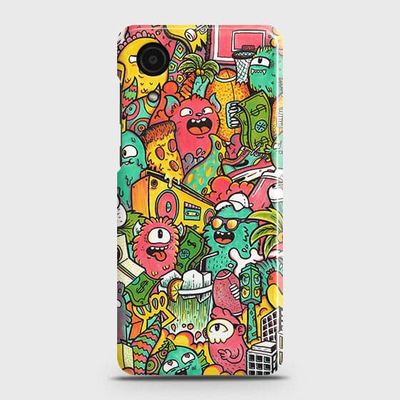 Samsung Galaxy A03 Core Cover - Matte Finish - Candy Colors Trendy Sticker Collage Printed Hard Case with Life Time Colors Guarantee