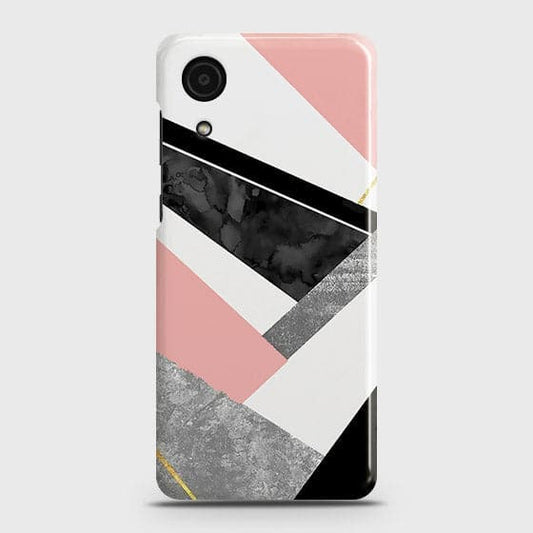 Samsung Galaxy A03 Core Cover - Matte Finish - Geometric Luxe Marble Trendy Printed Hard Case with Life Time Colors Guarantee