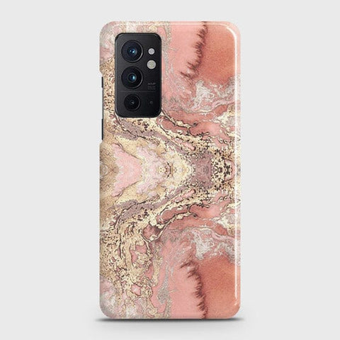 OnePlus 9RT 5G Cover - Trendy Chic Rose Gold Marble Printed Hard Case with Life Time Colors Guarantee
