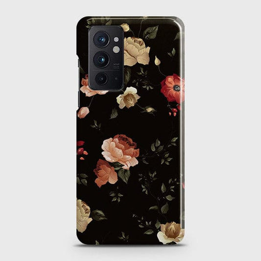 OnePlus 9RT 5G Cover - Matte Finish - Dark Rose Vintage Flowers Printed Hard Case with Life Time Colors Guarantee