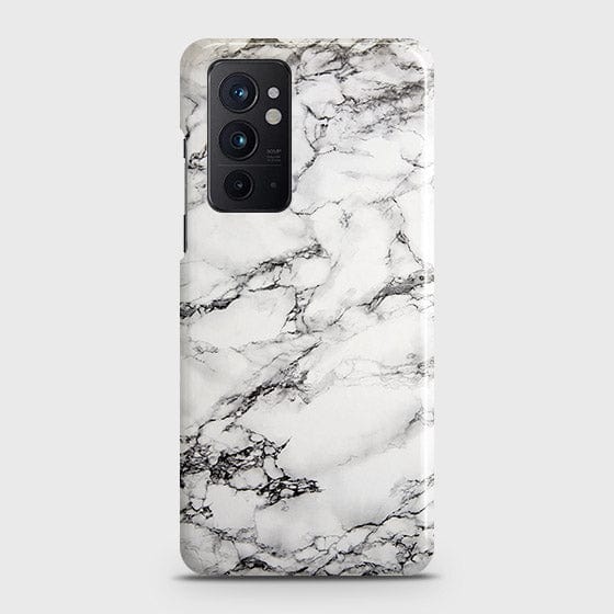 OnePlus 9RT 5G Cover - Matte Finish - Trendy Mysterious White Marble Printed Hard Case with Life Time Colors Guarantee