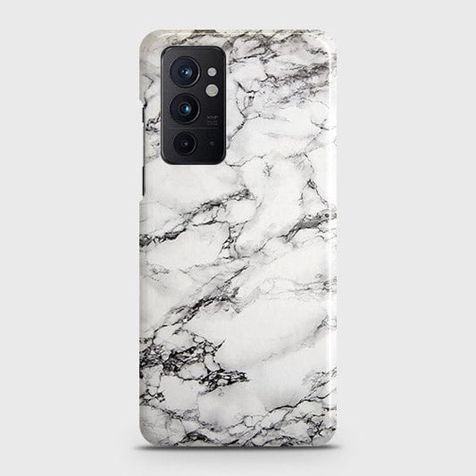 OnePlus 9RT 5G Cover - Matte Finish - Trendy Mysterious White Marble Printed Hard Case with Life Time Colors Guarantee