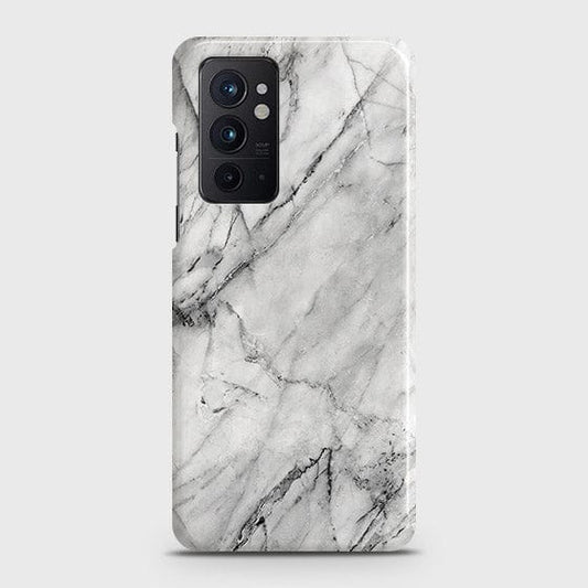 OnePlus 9RT 5G Cover - Matte Finish - Trendy White Floor Marble Printed Hard Case with Life Time Colors Guarantee