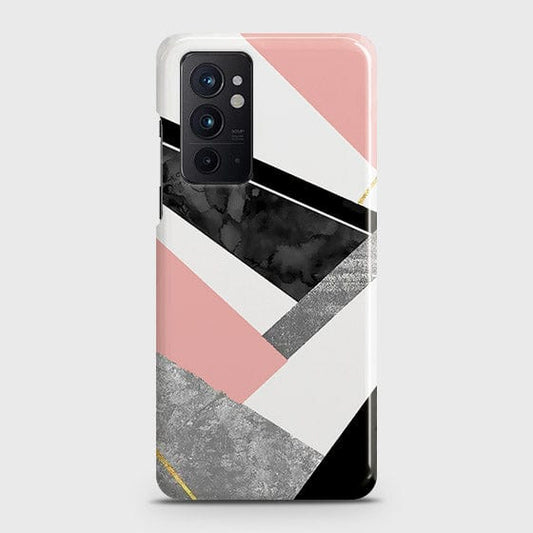 OnePlus 9RT 5G Cover - Matte Finish - Geometric Luxe Marble Trendy Printed Hard Case with Life Time Colors Guarantee