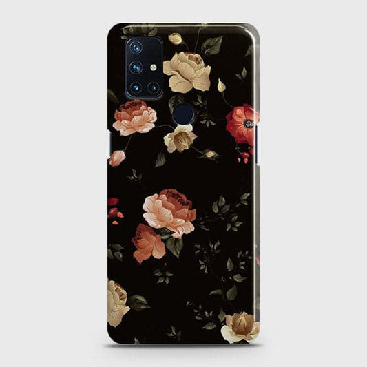 OnePlus Nord N10 5G Cover - Matte Finish - Dark Rose Vintage Flowers Printed Hard Case with Life Time Colors Guarantee