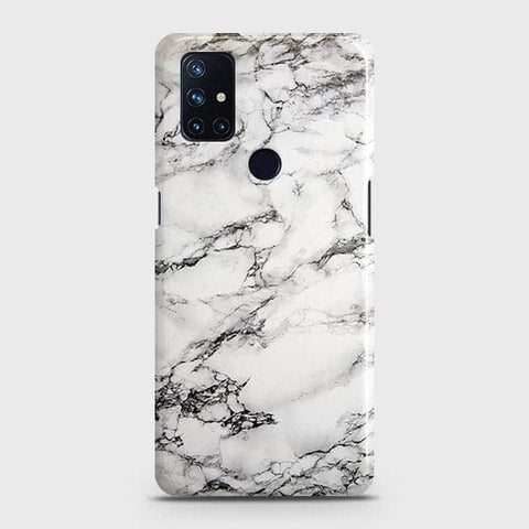 OnePlus Nord N10 5G Cover - Matte Finish - Trendy Mysterious White Marble Printed Hard Case with Life Time Colors Guarantee