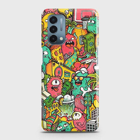 OnePlus Nord N200 5G Cover - Matte Finish - Candy Colors Trendy Sticker collage Printed Hard Case with Life Time Colors Guarantee (Fast Delivery)