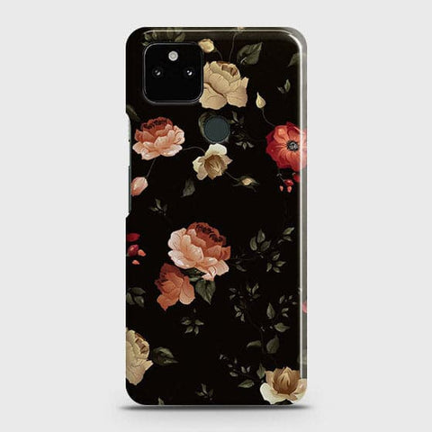Google Pixel 5a 5G Cover - Matte Finish - Dark Rose Vintage Flowers Printed Hard Case with Life Time Colors Guarantee(B75)