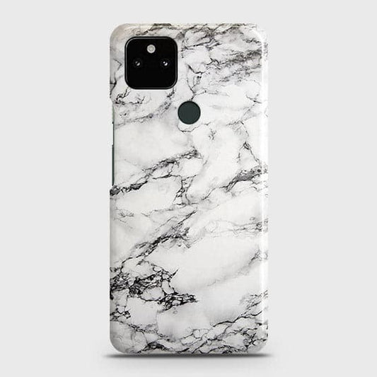 Google Pixel 5a 5G Cover - Matte Finish - Trendy Mysterious White Marble Printed Hard Case with Life Time Colors Guarantee