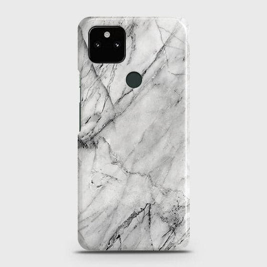 Google Pixel 5a 5G Cover - Matte Finish - Trendy White Marble Printed Hard Case with Life Time Colors Guarantee