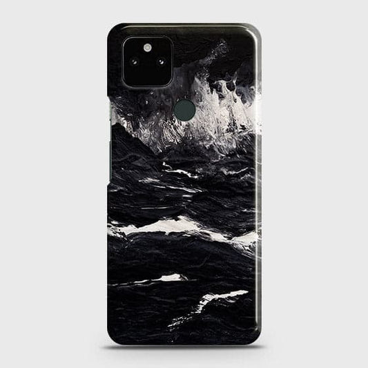 Google Pixel 5a 5G Cover - Black Ocean Marble Trendy Printed Hard Case with Life Time Colors Guarantee