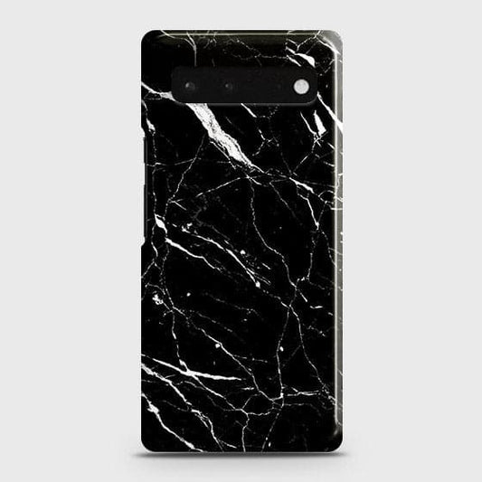 Google Pixel 6 Cover - Trendy Black Marble Printed Hard Case with Life Time Colors Guarantee