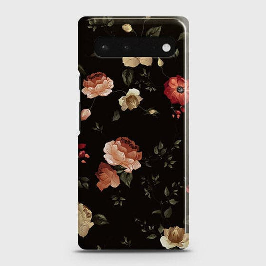Google Pixel 6 Cover - Matte Finish - Dark Rose Vintage Flowers Printed Hard Case with Life Time Colors Guarantee