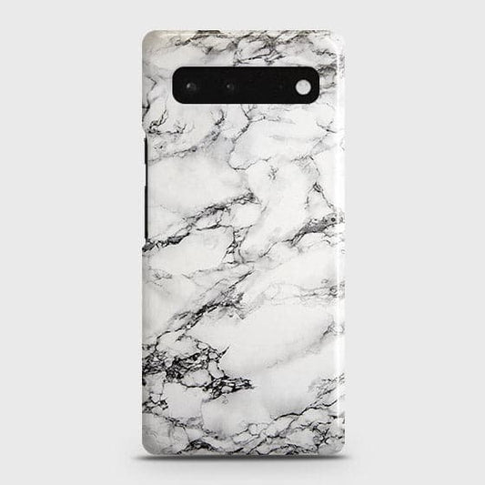 Google Pixel 6 Cover - Matte Finish - Trendy Mysterious White Marble Printed Hard Case with Life Time Colors Guarantee