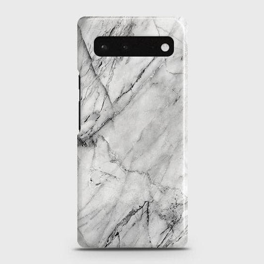 Google Pixel 6 Cover - Matte Finish - Trendy White Marble Printed Hard Case with Life Time Colors Guarantee B-82