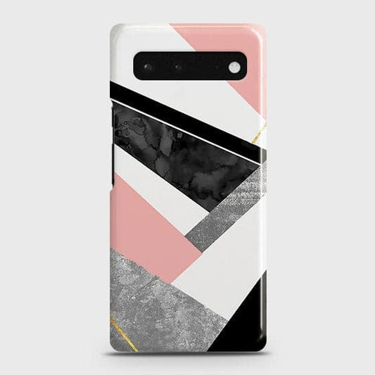 Google Pixel 6 Cover - Matte Finish - Geometric Luxe Marble Trendy Printed Hard Case with Life Time Colors Guarantee