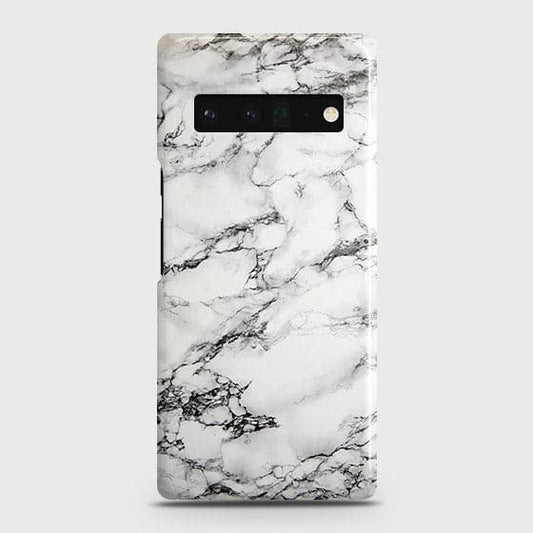Google Pixel 6 Pro Cover - Matte Finish - Trendy Mysterious White Marble Printed Hard Case with Life Time Colors Guarantee