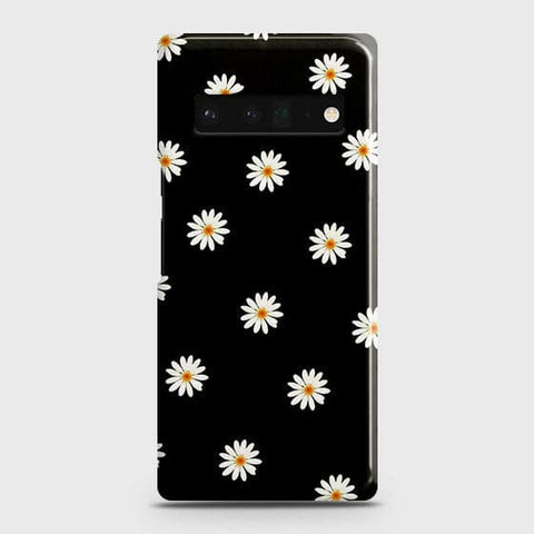 Google Pixel 6 Pro Cover - White Bloom Flowers with Black Background Printed Hard Case with Life Time Colors Guarantee b46 (Fast Delivery) (H)