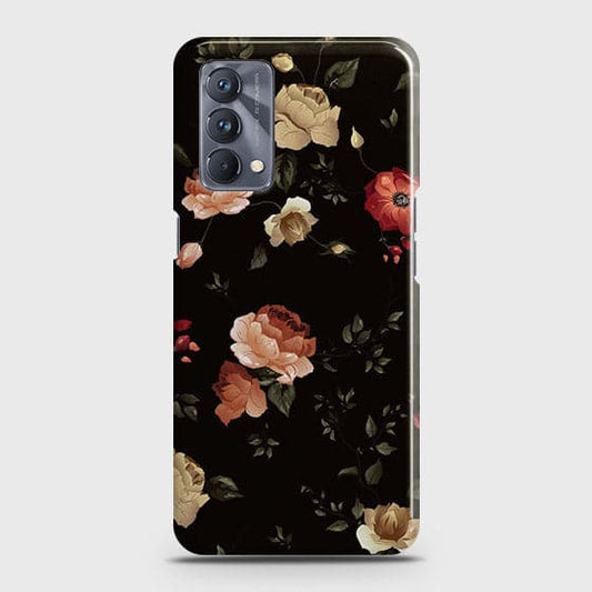 Realme GT Master Cover - Matte Finish - Dark Rose Vintage Flowers Printed Hard Case with Life Time Colors Guarantee