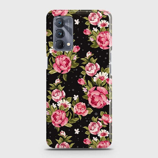 Realme GT Master Cover - Trendy Pink Rose Vintage Flowers Printed Hard Case with Life Time Colors Guarantee
