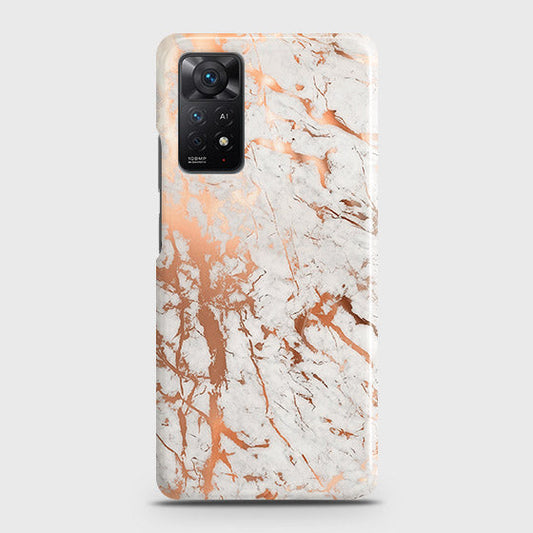 Xiaomi Redmi Note 11S Cover - In Chic Rose Gold Chrome Style Printed Hard Case with Life Time Colors Guarantee