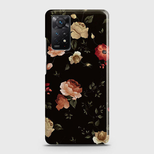 Xiaomi Redmi Note 11S Cover - Matte Finish - Dark Rose Vintage Flowers Printed Hard Case with Life Time Colors Guarantee
