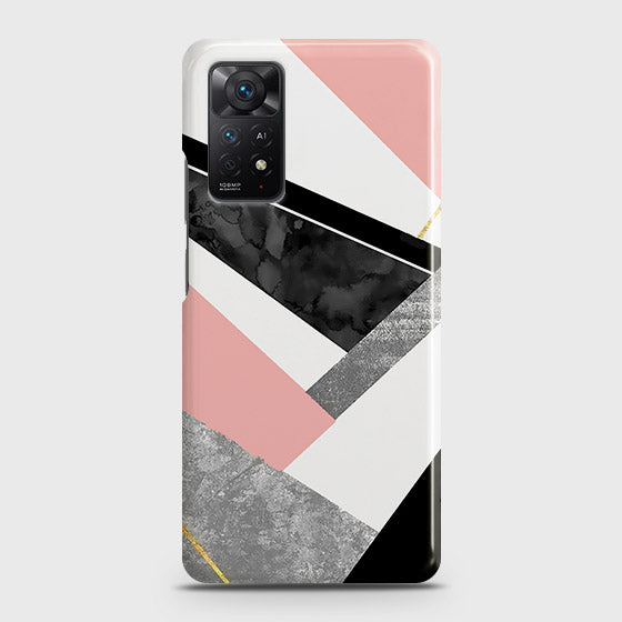 Xiaomi Redmi Note 11S Cover - Matte Finish - Geometric Luxe Marble Trendy Printed Hard Case with Life Time Colors Guarantee
